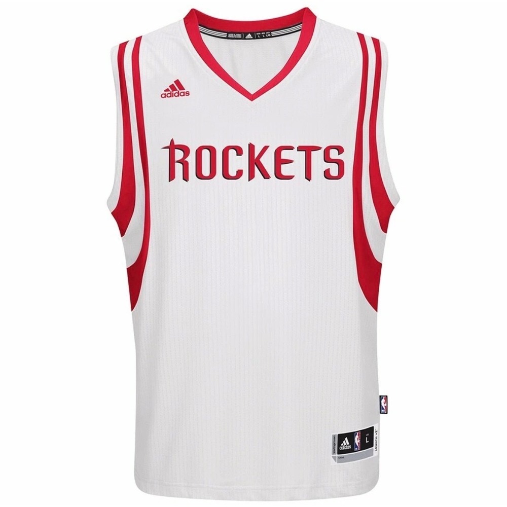 NEW! MENS ADIDAS HOUSTON ROCKETS NBA SWINGMAN JERSEY LARGE WHITE RED AUTHENTIC
